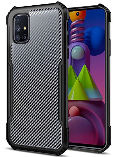 Beetle Carbon Back Case for Samsung Galaxy M51, [Military Grade Protection] Shock Proof Slim Hybrid Bumper Back Cover, Black