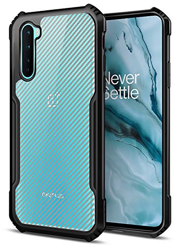 Beetle Carbon Back Case for OnePlus Nord/One Plus Nord, [Military Grade Protection] Shock Proof Slim Hybrid Bumper Back Cover, Black
