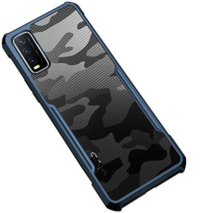 Beetle Camouflage for Vivo Y20 Back Case, [Military Grade Protection] Shock Proof Slim Hybrid Bumper Back Cover (Blue)