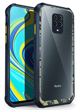 Chafer for Redmi Note 9 PRO Clear Back Case, [Military Grade Protection] Shock Proof Slim Hybrid Bumper Cover (Blue)