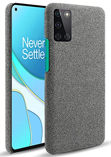 Woven Soft Fabric Case for OnePlus 8T / One Plus 8T Back Cover, Shock Protection Slim Hard Anti Slip Back Cover (Grey)