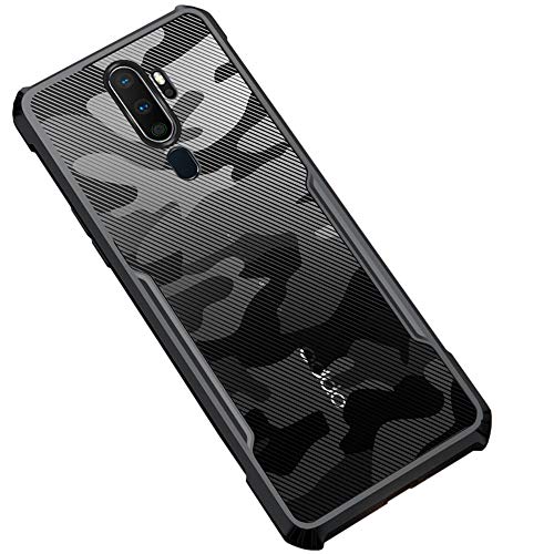 Beetle Camouflage for Oppo A9 (2020) Back Case, [Military Grade Protection] Shock Proof Slim Hybrid Bumper Back Cover - Black
