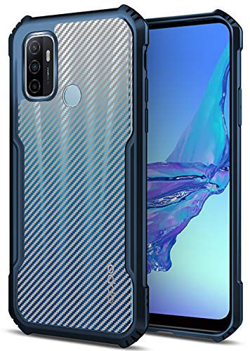 Beetle Carbon Back Case for Oppo A53, [Military Grade Protection] Shock Proof Slim Hybrid Bumper Back Cover, Blue