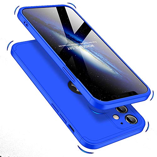 Double Dip Full 360 Protection Back Case Cover for Apple iPhone 12 (6.1) (Blue)