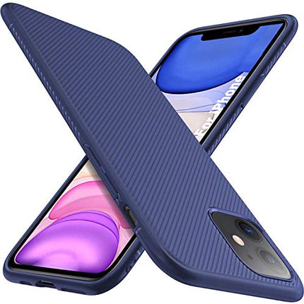 Twill Shock Proof Soft Flexible Back Case Cover for Apple iPhone 12 Mini (5.4"), Blue