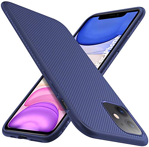 Twill Shock Proof Soft Flexible Back Case Cover for Apple iPhone 12 Mini (5.4"), Blue