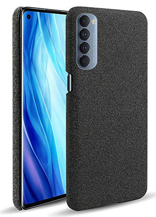 Woven Soft Fabric Case for Oppo Reno 4 PRO Back Cover, Shock Protection Slim Hard Anti Slip Back Cover, Black