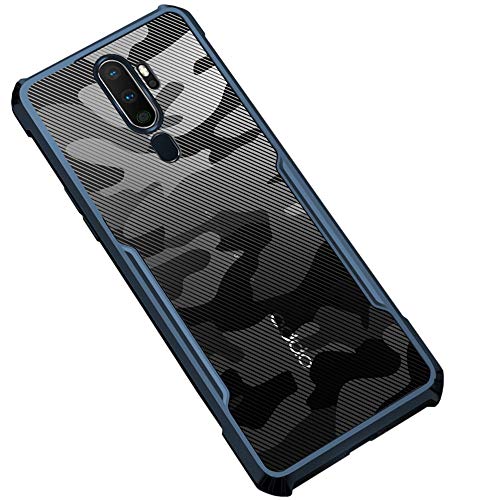 Beetle Camouflage for Oppo A9 (2020) Back Case, [Military Grade Protection] Shock Proof Slim Hybrid Bumper Back Cover, Blue