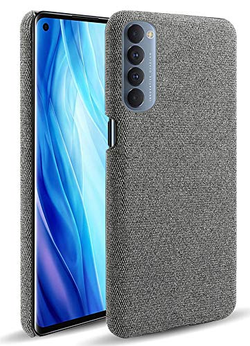 Woven Soft Fabric Case for Oppo Reno 4 PRO Back Cover, Shock Protection Slim Hard Anti Slip Back Cover, Grey