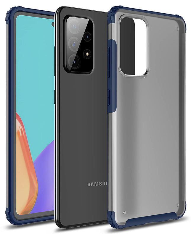 Shield Frosted Acrylic Back Shock Proof Case Cover for Samsung Galaxy A32 (Blue)