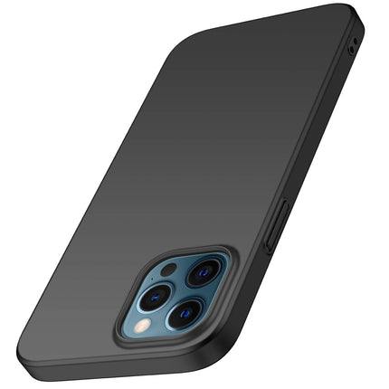 Silk Smooth Finish [Full Coverage] All Sides Protection Slim Back Case Cover for Apple iPhone 12 (6.1) / iPhone 12 Pro (6.1), Black