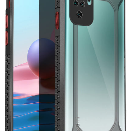 Unicorn for Redmi Note 10 / Note 10S Clear Back Case, [Military Grade Protection] Shock Proof Slim Hybrid Bumper Cover (Black)