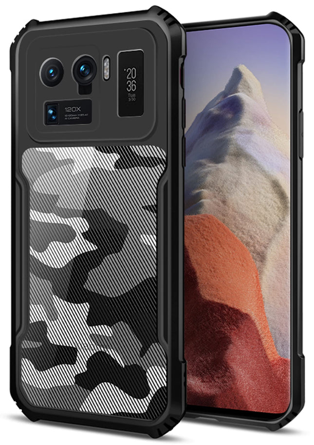 Kapa Beetle Camouflage for Xiaomi Mi 11 Ultra Back Case, [Military Grade Protection] Shock Proof Slim Hybrid Bumper Cover (Black)