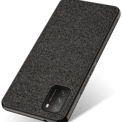 Soft Full Fabric Protective Back Case Cover for Poco M3 (Black)