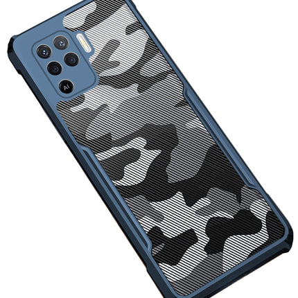 Beetle Camouflage for Oppo F19 Pro Back Case, [Military Grade Protection] Shock Proof Slim Hybrid Bumper Back Cover (Blue)