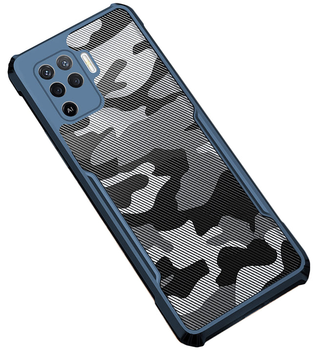 Beetle Camouflage for Oppo F19 Pro Back Case, [Military Grade Protection] Shock Proof Slim Hybrid Bumper Back Cover (Blue)