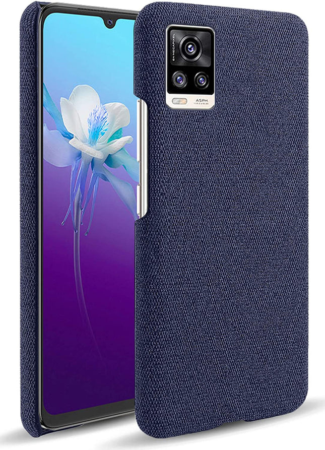 Woven Soft Fabric Case for VIVO V20 Back Cover, Shock Protection Slim Hard Anti Slip Back Cover, Grey
