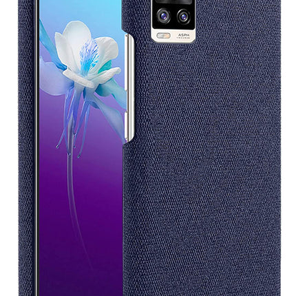 Woven Soft Fabric Case for VIVO V20 Back Cover, Shock Protection Slim Hard Anti Slip Back Cover, Blue