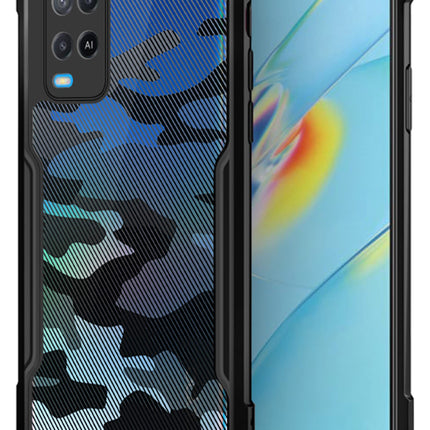 Kapa Beetle Camouflage for Oppo A54 Back Case, [Military Grade Protection] Shock Proof Slim Hybrid Bumper Cover (Black)
