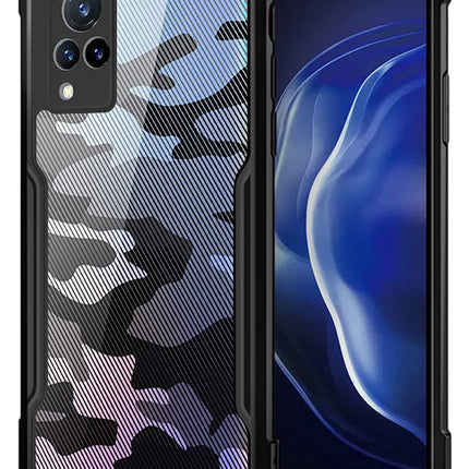 Kapa Beetle Camouflage for Vivo V21 Back Case, [Military Grade Protection] Shock Proof Slim Hybrid Bumper Cover (Black)