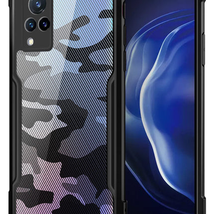 Kapa Beetle Camouflage for Vivo V21 Back Case, [Military Grade Protection] Shock Proof Slim Hybrid Bumper Cover (Black)