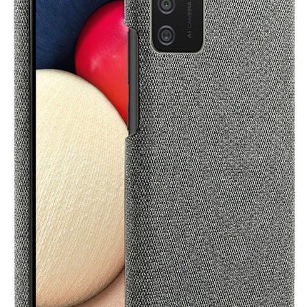 Woven Soft Fabric Case for Samsung Galaxy M02S Back Cover, Shock Protection Slim Hard Anti Slip Back Cover, Grey