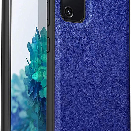 Tux Back Case for Samsun Galaxy S20 FE, Ultra Slim Leather Case with Soft Edge Shockproof Back Cover, Blue
