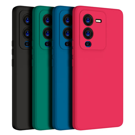 Mobizang Matte Lens Protective Shockproof Flexible Back Cover for Vivo V25 PRO (5G) , Slim Silicone with Soft Lining Shockproof Flexible Full Body Bumper Case (Black)