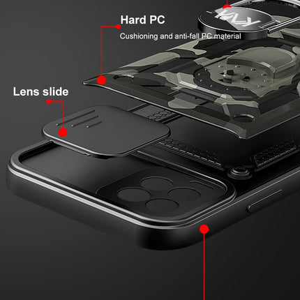 Tank Back Cover for Realme 8 Pro / Realme 8 (4G) , Inbuilt Ring & Slider [Military Grade Protection] Shockproof Lens Protection Case (Black)