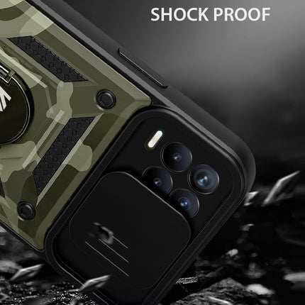 Tank Back Cover for Realme 8 Pro / Realme 8 (4G) , Inbuilt Ring & Slider [Military Grade Protection] Shockproof Lens Protection Case (Green)