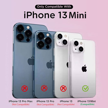 Tank Back Cover for Apple iPhone 13 Mini (5.4) , Inbuilt Ring & Slider [Military Grade Protection] Shockproof Lens Protection Case (Black)