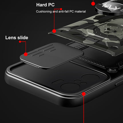 Tank Back Cover for Xiaomi Mi 11X Pro / Mi 11X , Inbuilt Ring & Slider [Military Grade Protection] Shockproof Lens Protection Case (Black)