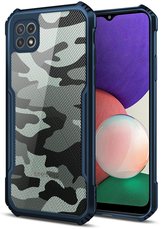 Beetle Camouflage for Samsung Galaxy F42 (5G) / A22 (5G) Back Case, [Military Grade Protection] Shock Proof Slim Hybrid Bumper Cover (Blue)
