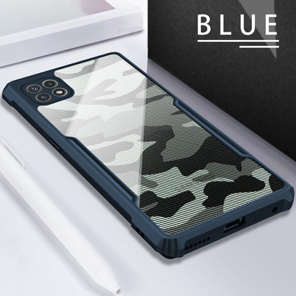 Beetle Camouflage for Samsung Galaxy F42 (5G) / A22 (5G) Back Case, [Military Grade Protection] Shock Proof Slim Hybrid Bumper Cover (Blue)