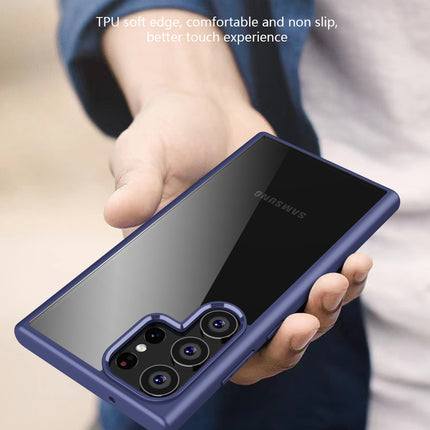 Mobizang Hawkeye Clear Back Cover for Samsung Galaxy S23 Ultra | Camera Lens Protector Shockproof Slim Clear Case Cover (Blue)